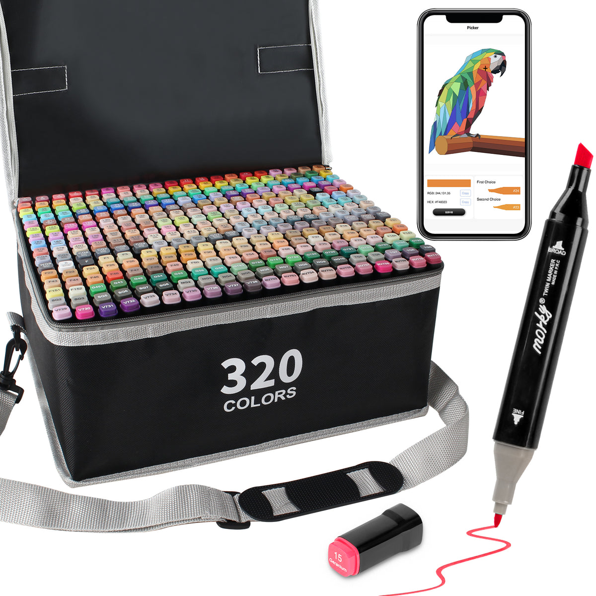 320 Colors Alcohol Markers with Free APP