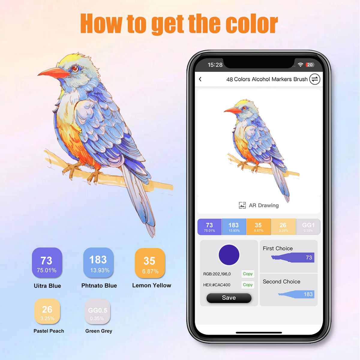 100 Colors Alcohol Brush Markers with Free App